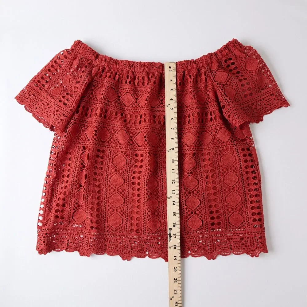 Anthropologie Sunday In Brooklyn Crochet Eyelet Top Womens S Cottagecore Boho